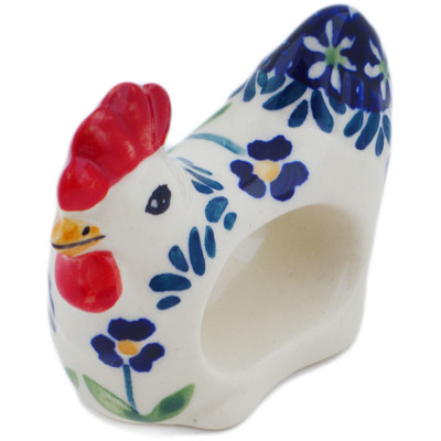 Polish Pottery Napkin Ring 3&quot; Mariposa Lily