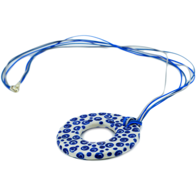 Polish Pottery Necklace 18&quot; Mystique Eye