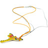 Polish Pottery Necklace 2&quot; Yellow