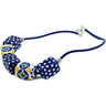 Polish Pottery Necklace 21&quot; Cobalt Eye UNIKAT