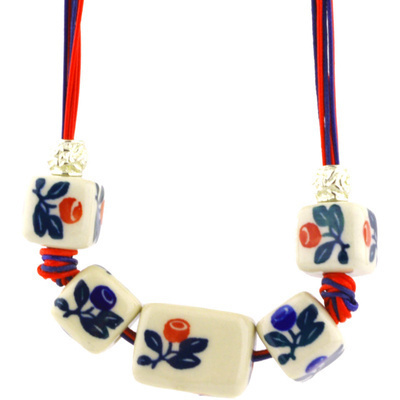 Polish Pottery Necklace 22&quot; Mix