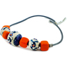 Polish Pottery Necklace 23&quot; Happy Day
