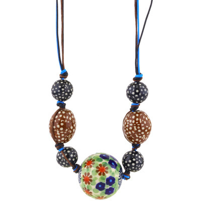 Polish Pottery Necklace 31&quot; Mix