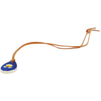 Polish Pottery Necklace 32&quot; Waterlily