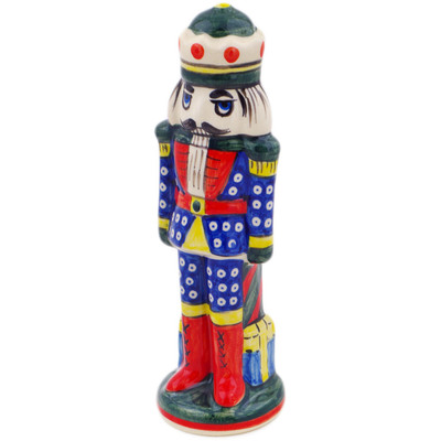 Polish Pottery Nutcracker Figurine 8&quot; Blue Eyes Surprise UNIKAT