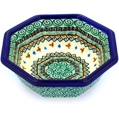 Polish Pottery Octagonal Bowl 7&quot; Albuquerque UNIKAT