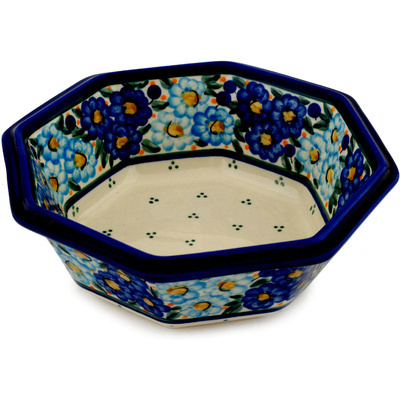 Polish Pottery Octagonal Bowl 7&quot; Aura