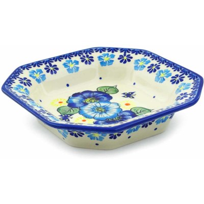Polish Pottery Octagonal Bowl 8&quot; Endless Summer UNIKAT
