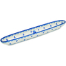 Polish Pottery Olive Dish 10&quot; Blue Grapevine