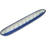 Polish Pottery Olive Dish 12&quot; Blue Daisy Circle