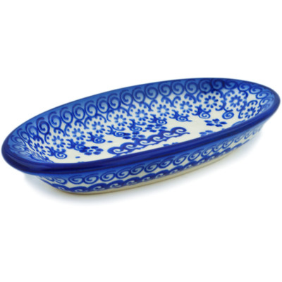 Polish Pottery Olive Dish 6&quot; Cobalt Wonder UNIKAT