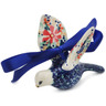 Polish Pottery Ornament Bird 3&quot; Butterfly Summer Garden UNIKAT