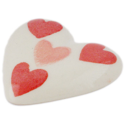 Polish Pottery Ornament Heart 0&quot;