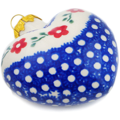 Polish Pottery Ornament Heart 0&quot;