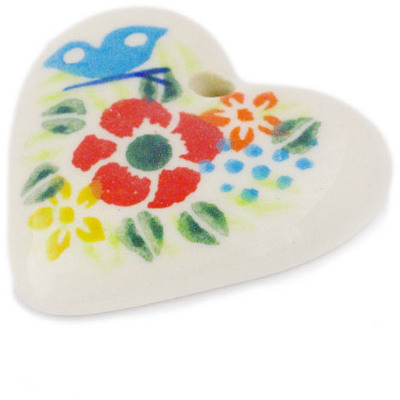 Polish Pottery Ornament Heart 0&quot; Ring Of Meadow Flowers