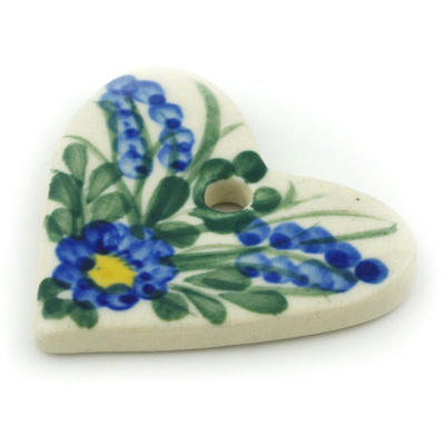 Polish Pottery Ornament Heart 2&quot;