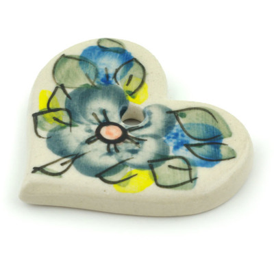 Polish Pottery Ornament Heart 2&quot; Soft And Sweet UNIKAT