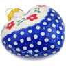Polish Pottery Ornament Heart 3&quot; Blossom Dots