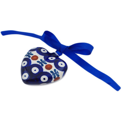 Polish Pottery Ornament Heart 3&quot; Mosquito