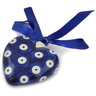 Polish Pottery Ornament Heart 3" Peacock Eyes