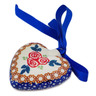 Polish Pottery Ornament Heart 3&quot; Radiant Roses