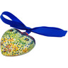 Polish Pottery Ornament Heart 3&quot; Sunshine Grotto UNIKAT