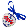 Polish Pottery Ornament Heart 3&quot; Wild Flower Bloom UNIKAT