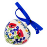Polish Pottery Ornament Heart 3&quot; Wild Poppies UNIKAT