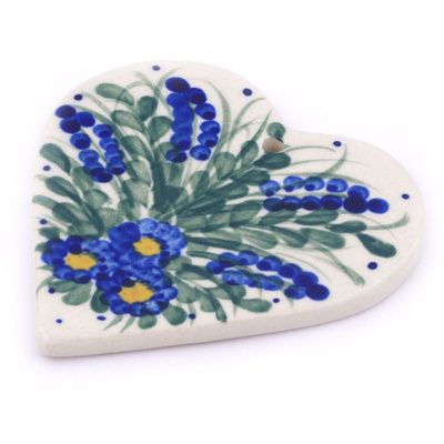 Polish Pottery Ornament Heart 4&quot;