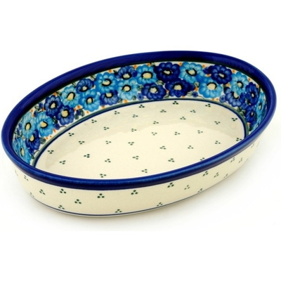 Polish Pottery Oval Baker 11&quot; Aura