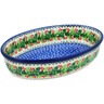 Polish Pottery Oval Baker 11&quot; Blooming Rowan