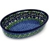 Polish Pottery Oval Baker 11&quot; Blue Bliss