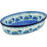 Polish Pottery Oval Baker 11" Blue Joy
