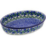 Polish Pottery Oval Baker 11&quot; Blueberry Fields Forever