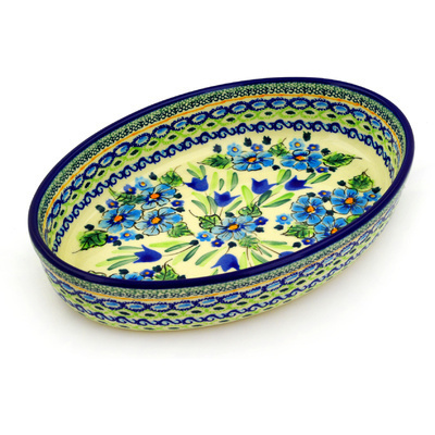 Polish Pottery Oval Baker 11&quot; Evangeline UNIKAT