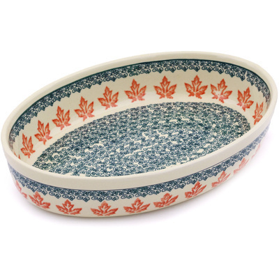 Polish Pottery Oval Baker 11"