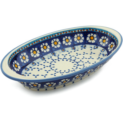 Polish Pottery Oval Baker 11&quot;