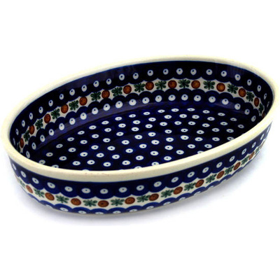 Polish Pottery Oval Baker 11&quot; Mosquito