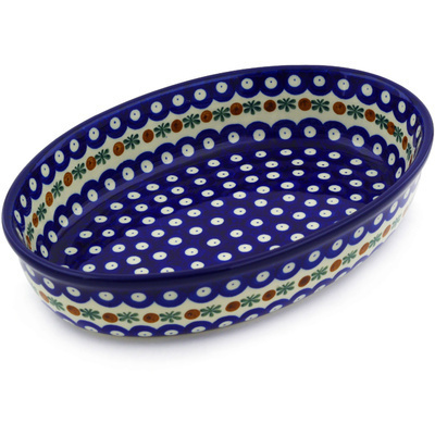 Polish Pottery Oval Baker 11" Mosquito