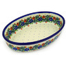 Polish Pottery Oval Baker 11&quot; Polish Wreath