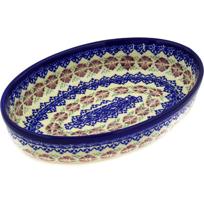 Polish Pottery Oval Baker 11" Wayside Inn