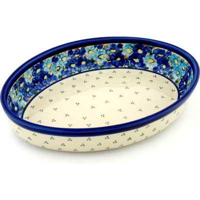 Polish Pottery Oval Baker 12&quot; Aura