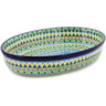 Polish Pottery Oval Baker 12&quot; Christmas Forest UNIKAT