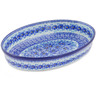 Polish Pottery Oval Baker 12&quot; Deep Winter UNIKAT