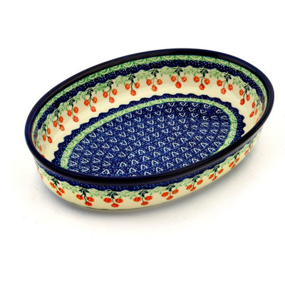 Polish Pottery Oval Baker 12&quot;