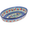 Polish Pottery Oval Baker 12&quot; Motherland Garden UNIKAT