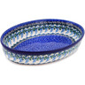 Polish Pottery Oval Baker 12&quot; Wisteria