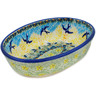 Polish Pottery Oval Baker 7&quot; Birds In The Sunset UNIKAT