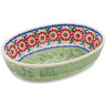 Polish Pottery Oval Baker 7&quot; Looking Daisy