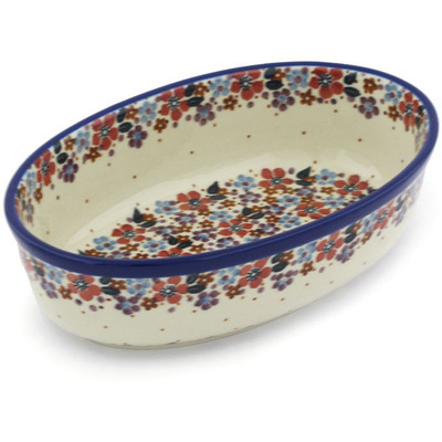 Polish Pottery Oval Baker 8&quot; Fall Memories UNIKAT